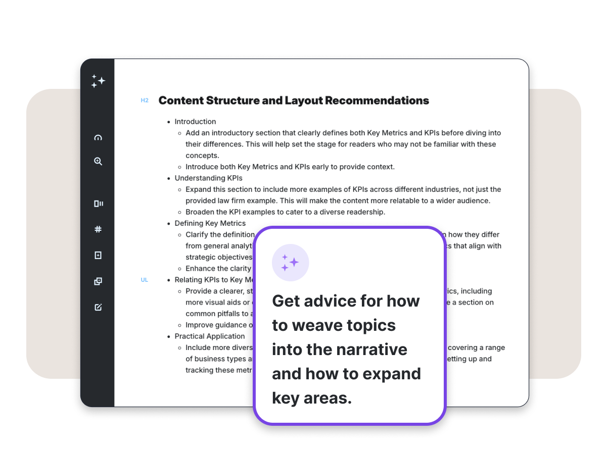 Content structure and recommendations